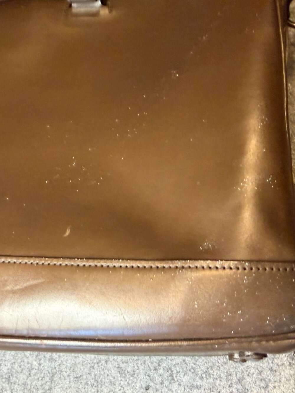 Glaser Designs Brown Saddle Leather Briefcase Travel Bag Rare USA - Picture 14 of 15